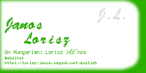 janos lorisz business card